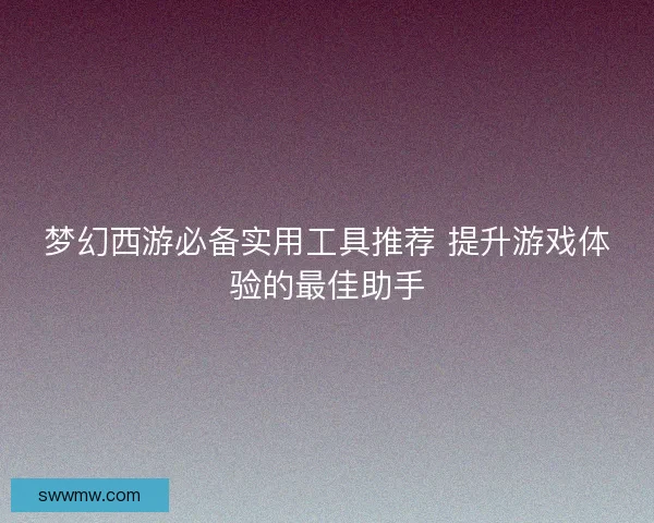 梦幻西游必备实用工具推荐 提升游戏体验的最佳助手